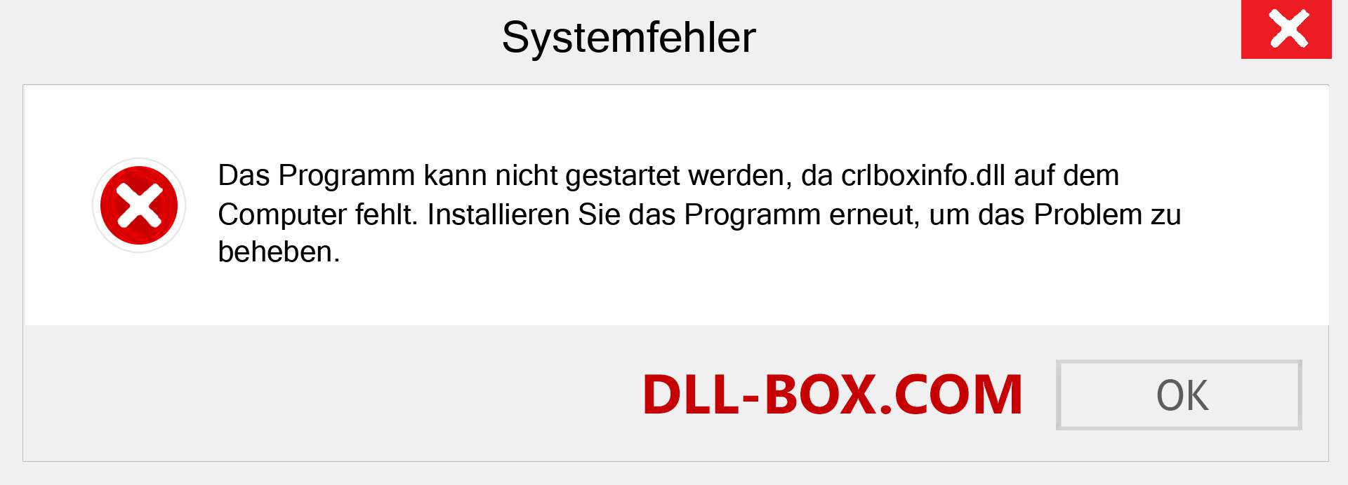 crlboxinfo.dll-Datei fehlt?. Download für Windows 7, 8, 10 - Fix crlboxinfo dll Missing Error unter Windows, Fotos, Bildern