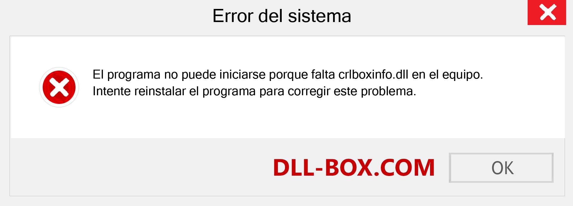 ¿Falta el archivo crlboxinfo.dll ?. Descargar para Windows 7, 8, 10 - Corregir crlboxinfo dll Missing Error en Windows, fotos, imágenes